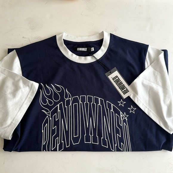 Renowned T-shirt Navy/ Wht  L NWT - Picture 4 of 6